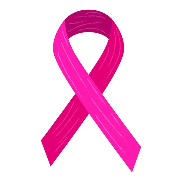 Geïsoleerde roze lint. Borst kanker campagne — Stockvector