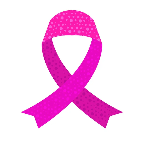 Cinta rosa aislada. Campaña contra el cáncer de mama — Archivo Imágenes Vectoriales