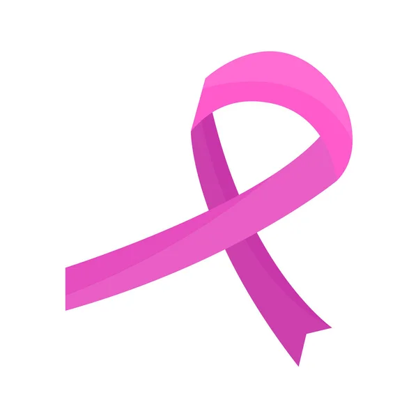 孤立的粉红色丝带。乳腺癌运动 — 图库矢量图片