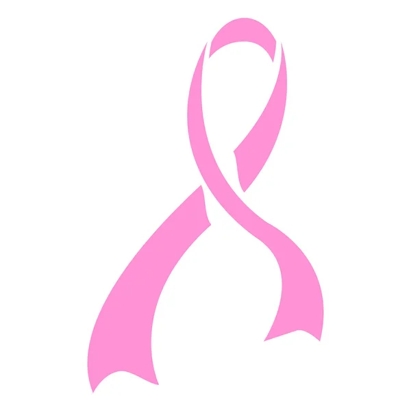 孤立的粉红色丝带。乳腺癌运动 — 图库矢量图片