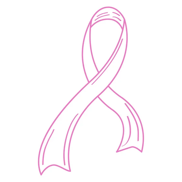 Nástin růžovou stuhou. Kampaň rakoviny prsu — Stockový vektor