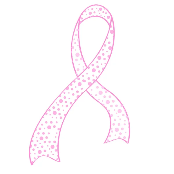 Esquema de una cinta rosa. Campaña contra el cáncer de mama — Archivo Imágenes Vectoriales