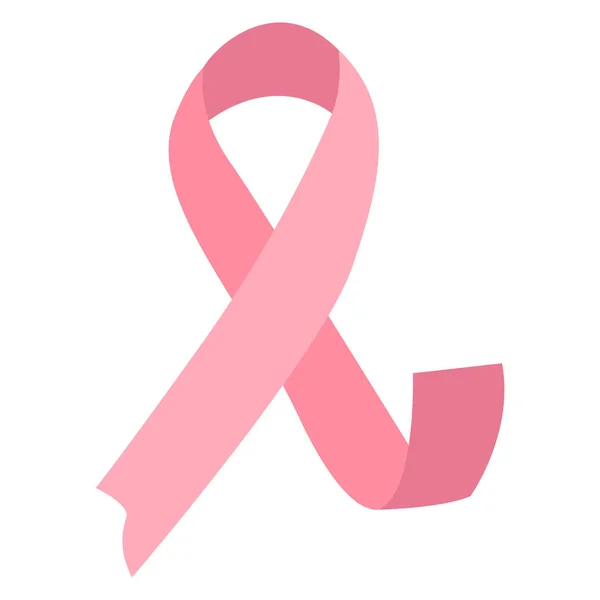 Nastro rosa isolato. Campagna sul cancro al seno — Vettoriale Stock