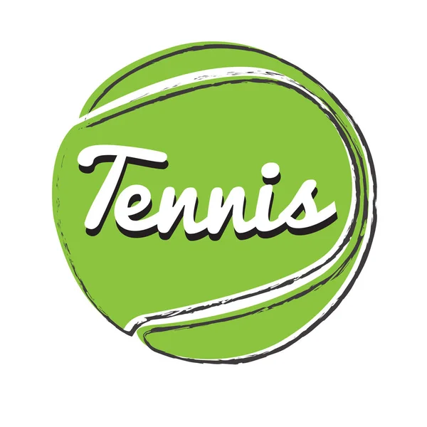 Texturerat tennisboll med text — Stock vektor
