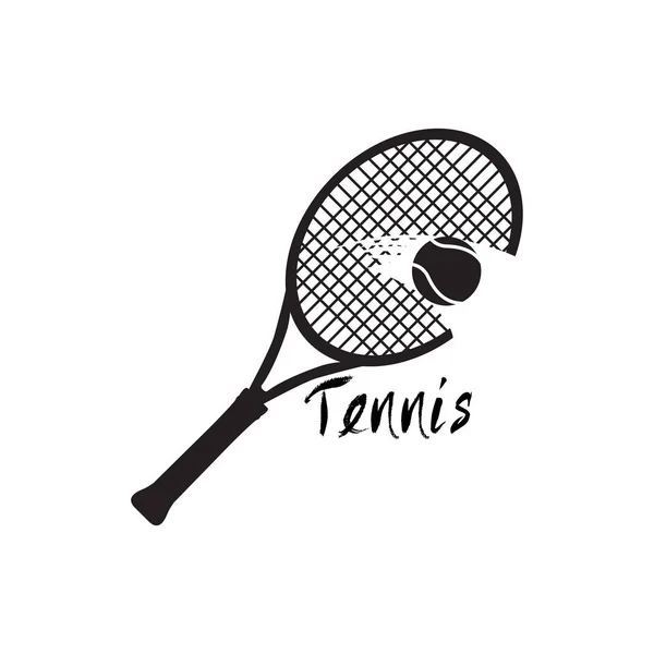 Imagen conceptual de tenis con raqueta — Archivo Imágenes Vectoriales