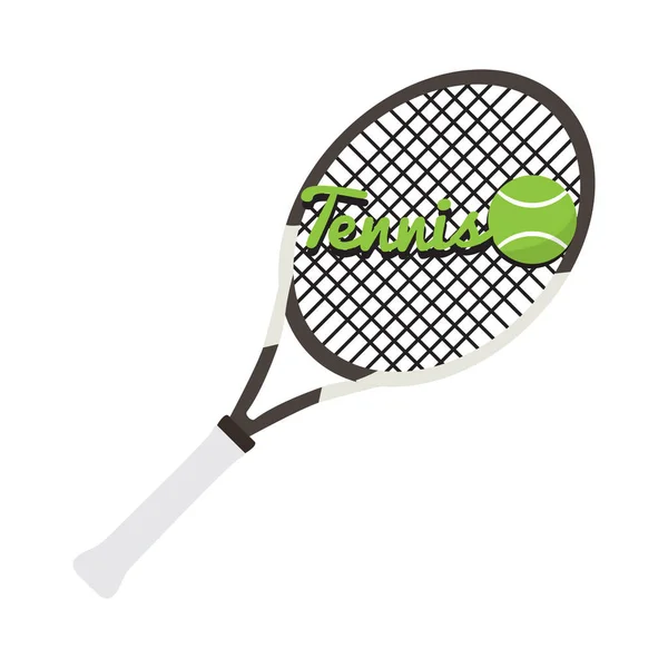 Racchetta da tennis con testo — Vettoriale Stock