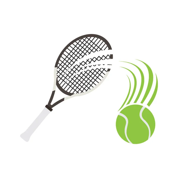 Tennisracket och en boll med en effekt — Stock vektor