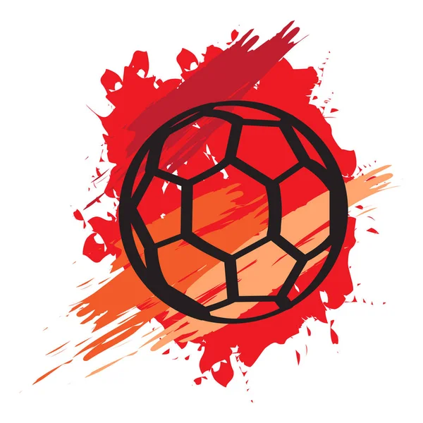 Isolated soccer ball icon with a grunge texture — Stock Vector