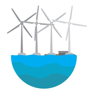 Tubines deniz rüzgar. Temiz enerji