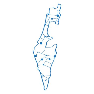 İsrail izole haritası. Vektör çizim tasarım