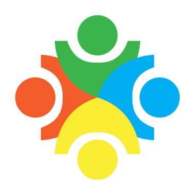 İzole iş ekip çalışması logosu
