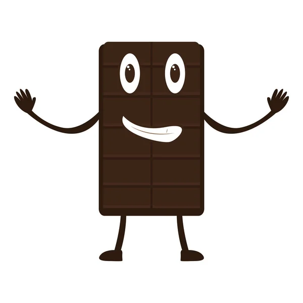 幸せなチョコレートバーの漫画のキャラクター — ストックベクタ