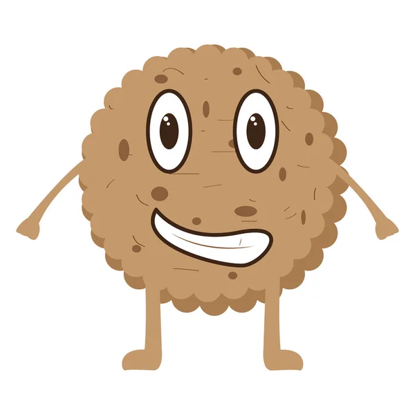 Isolé heureux personnage de bande dessinée cookie — Image vectorielle