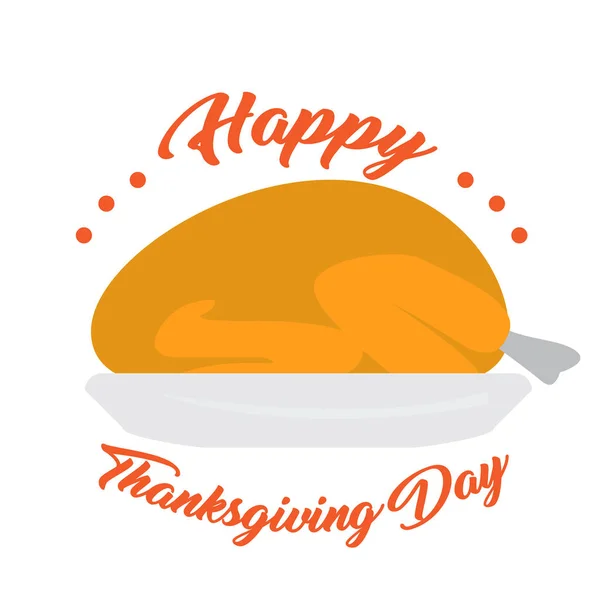 Roasted turkey. Happy thanksgiving day — Stock Vector
