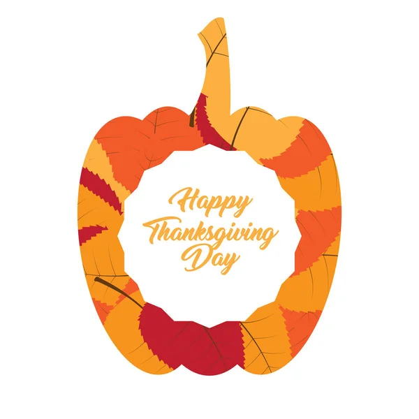 Silhouette de citrouille avec une étiquette. Jour de Thanksgiving — Image vectorielle