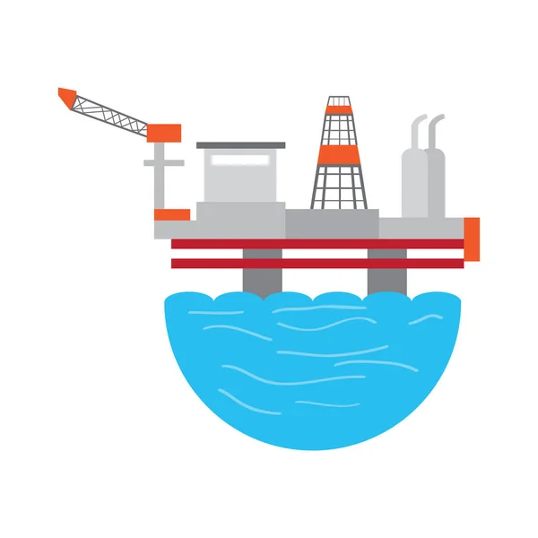 Πλατφόρμα γεωτρήσεων μηχάνημα πετρελαίου — Διανυσματικό Αρχείο