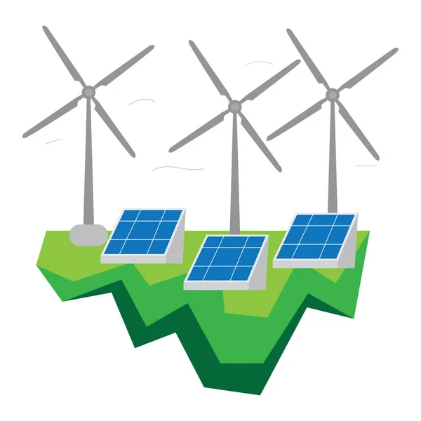 Windräder und Solaranlagen — Stockvektor