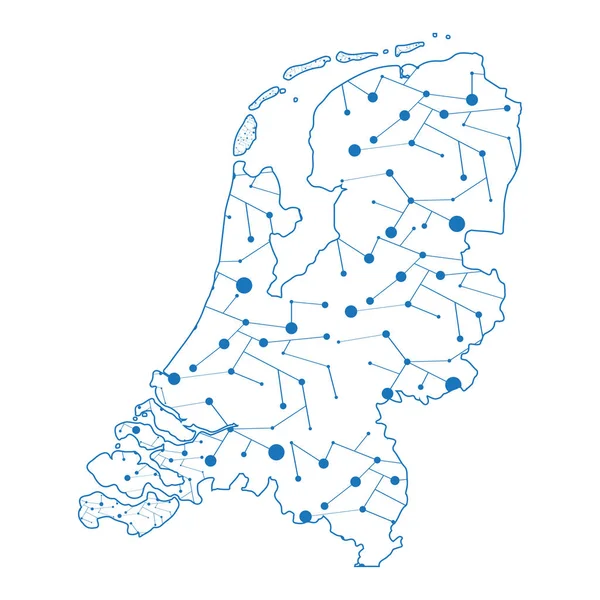 Isolierte Karte der Niederlande — Stockvektor