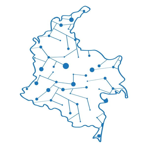 Mapa isolado de Colômbia —  Vetores de Stock