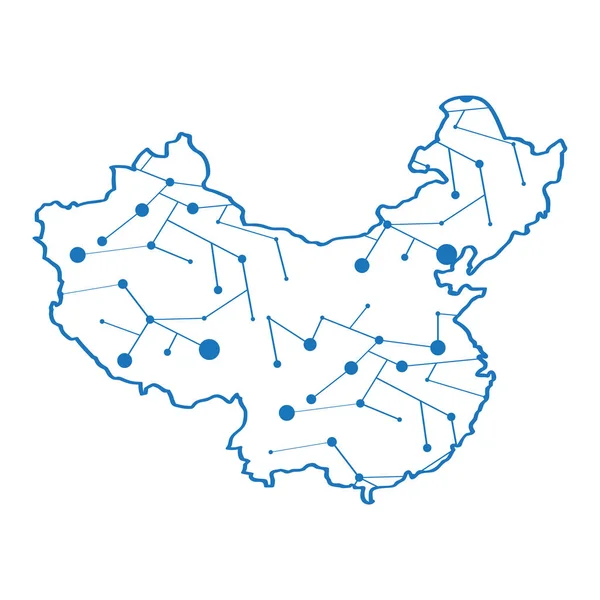 Carte isolée de Chine — Image vectorielle