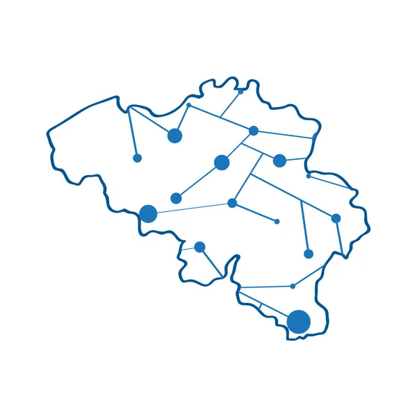 Mapa isolado de Bélgica —  Vetores de Stock