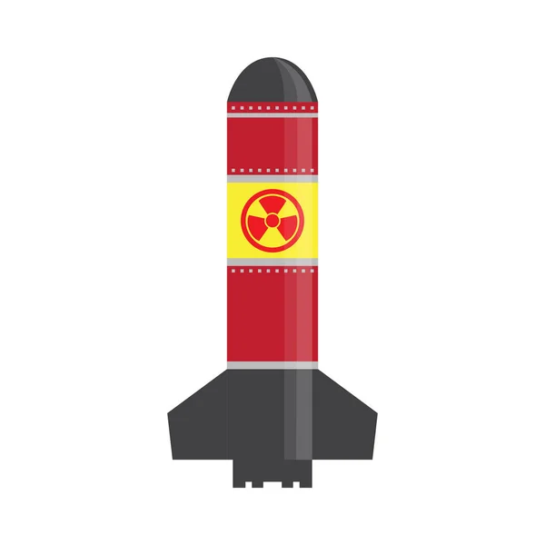 Isolée icône de missile nucléaire — Image vectorielle