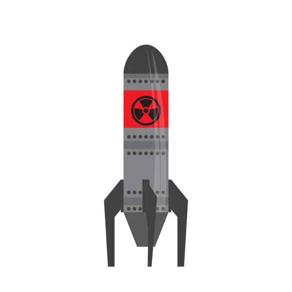 Icono de misil nuclear aislado — Vector de stock