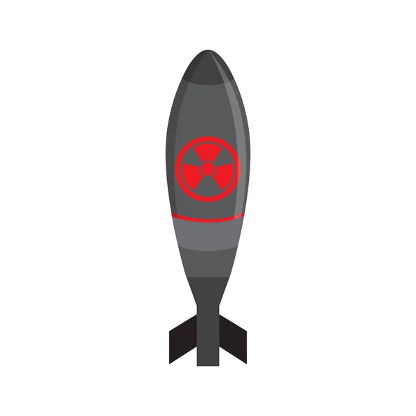 Icono de misil nuclear aislado — Vector de stock