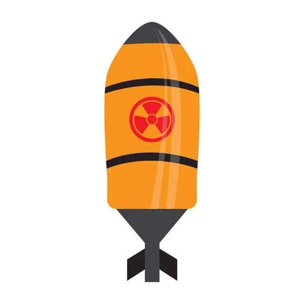 Geïsoleerde nucleaire raket pictogram — Stockvector