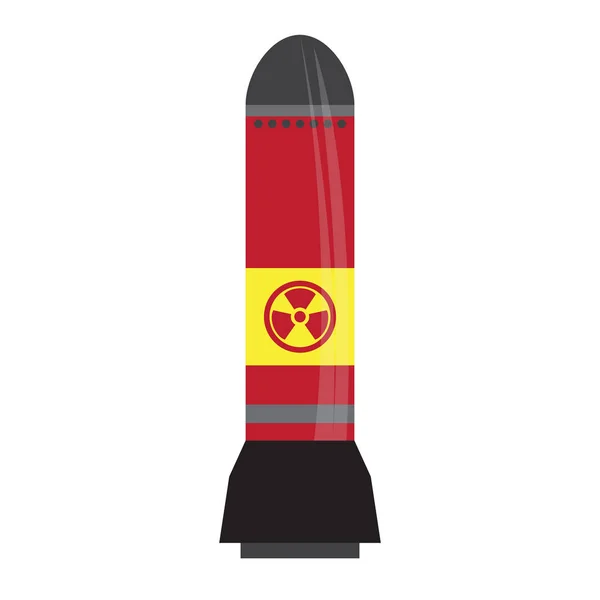 Isolée icône de missile nucléaire — Image vectorielle