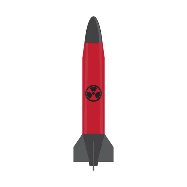 Icono de misil nuclear aislado — Vector de stock