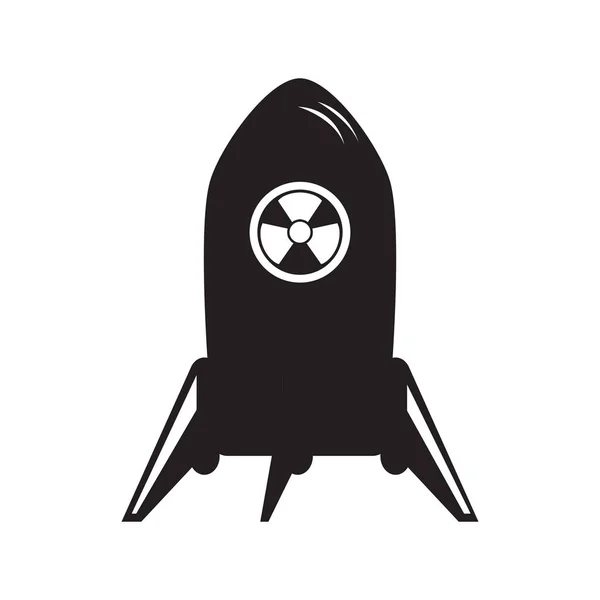 Isolée icône de missile nucléaire — Image vectorielle