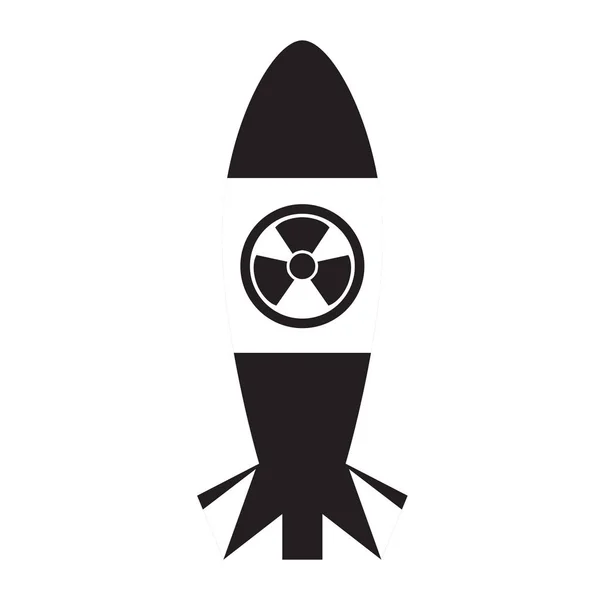 Icona del missile nucleare isolato — Vettoriale Stock
