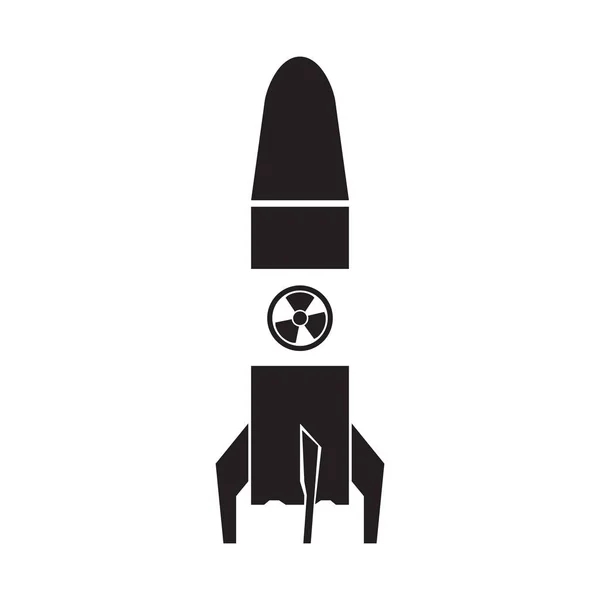 Icono de misil nuclear aislado — Archivo Imágenes Vectoriales