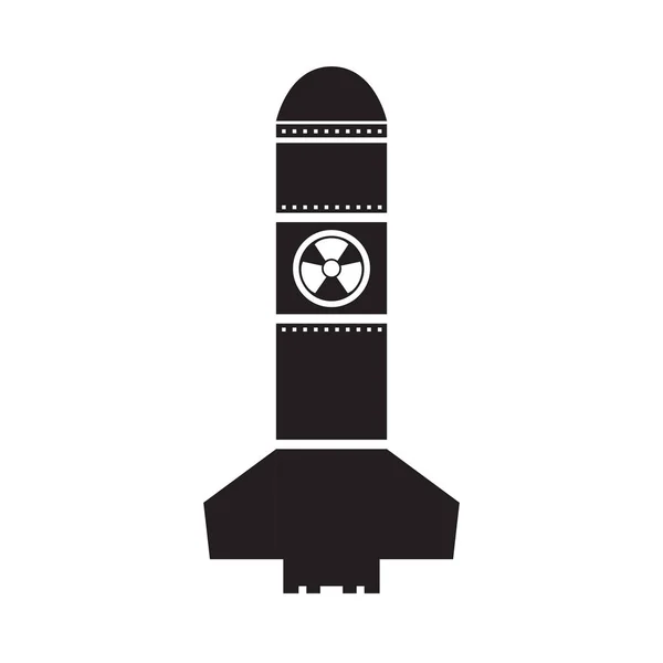 Ícone de míssil nuclear isolado —  Vetores de Stock