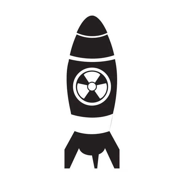 Ícone de míssil nuclear isolado — Vetor de Stock