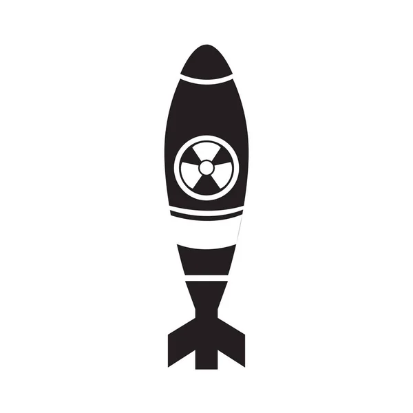 Ícone de míssil nuclear isolado —  Vetores de Stock