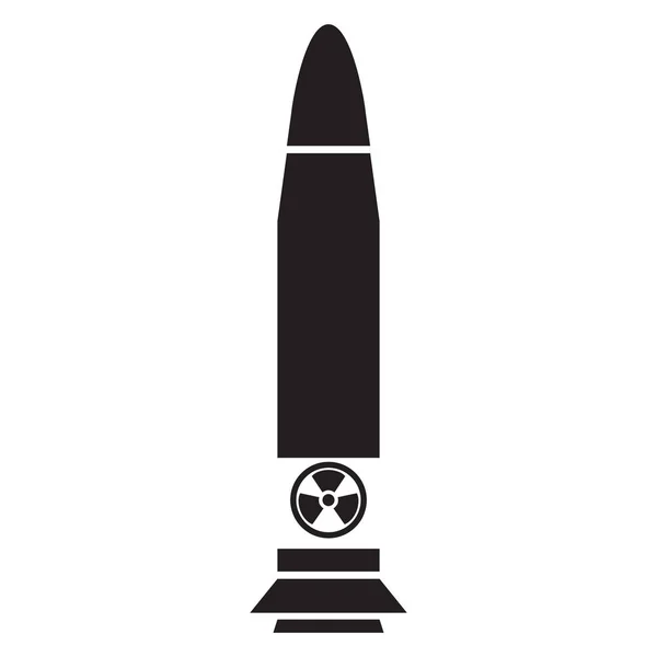 Ícone de míssil nuclear isolado —  Vetores de Stock