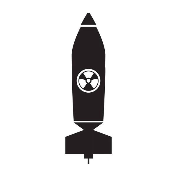 Isolée icône de missile nucléaire — Image vectorielle