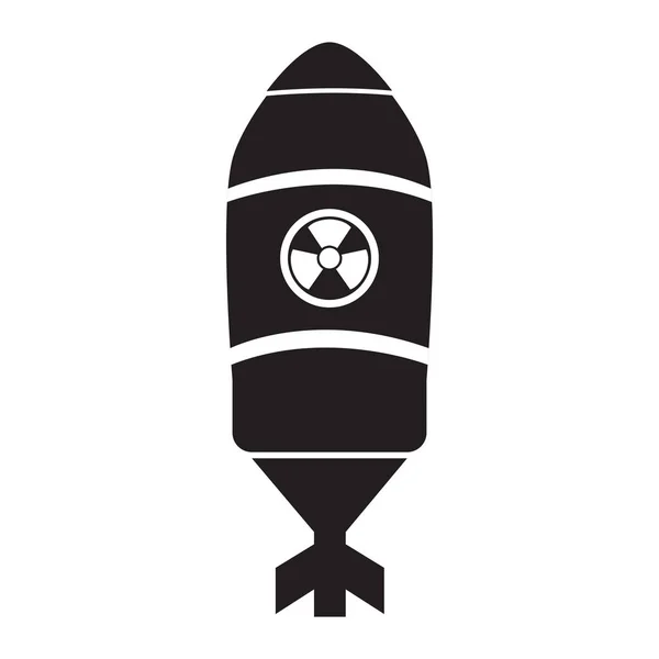 Ícone de míssil nuclear isolado —  Vetores de Stock