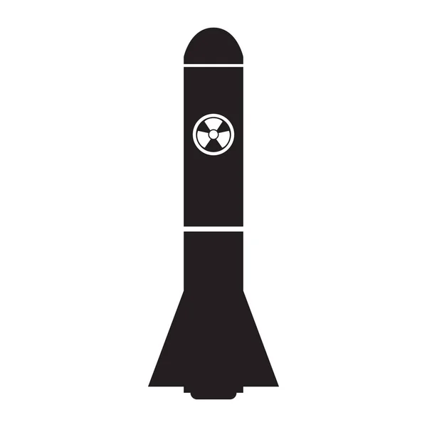 Icona del missile nucleare isolato — Vettoriale Stock