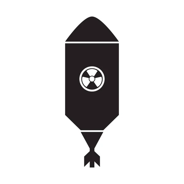 Ícone de míssil nuclear isolado —  Vetores de Stock