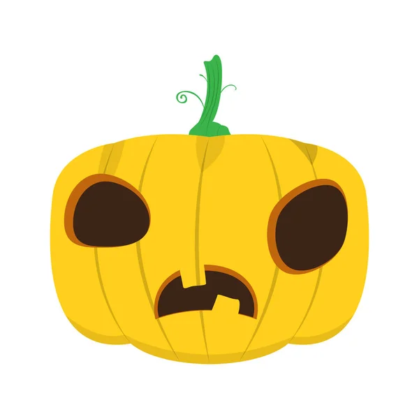 Isolated confused halloween pumpkin — Stock Vector