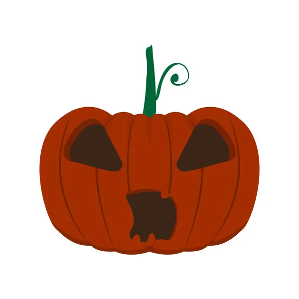 Isolated spooky halloween pumpkin — Stock Vector