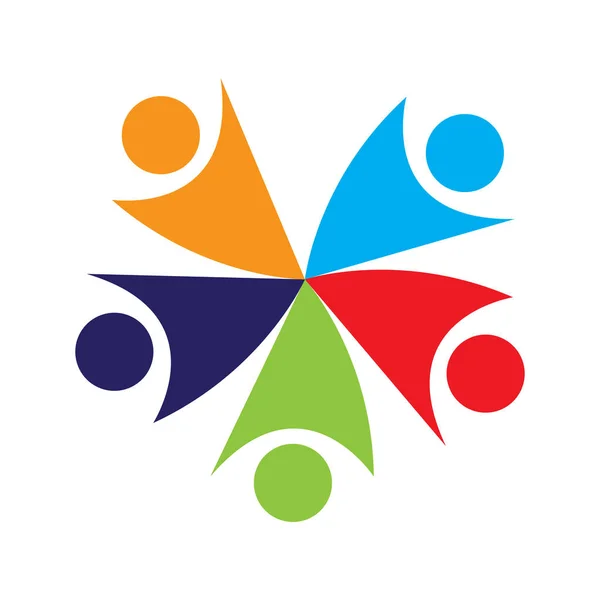 Logo isolato del lavoro di squadra aziendale — Vettoriale Stock