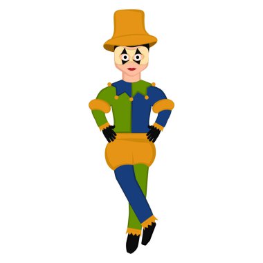 Mardi gras giysileri ile izole adam