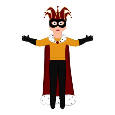 Mardi gras giysileri ile izole adam