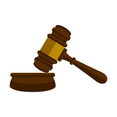 İzole tahta tokmak simgesi