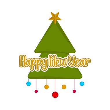 Noel ağacı simgesi. Yeni Yılınız Kutlu Olsun