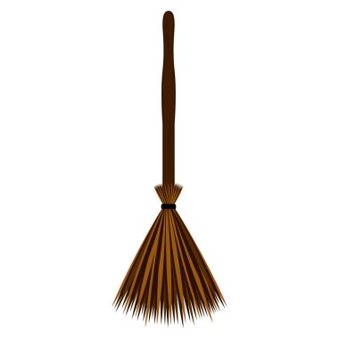 İzole halloween cadı süpürge simgesi